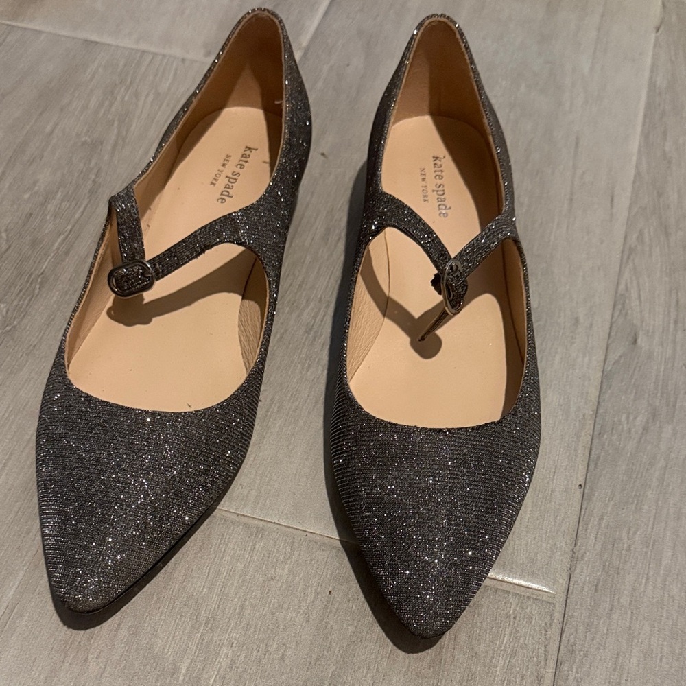 Kate Spade Sparkling Black Mary Jane Flats
